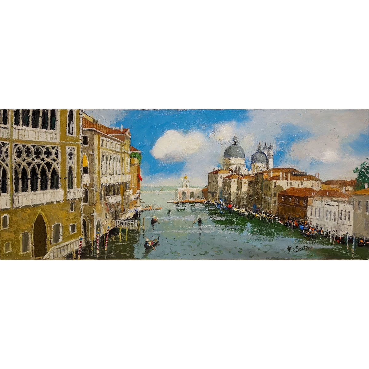 楽天市場】油彩画 斉藤要 「ベネチアの大運河」 WF3号 額入り 油絵