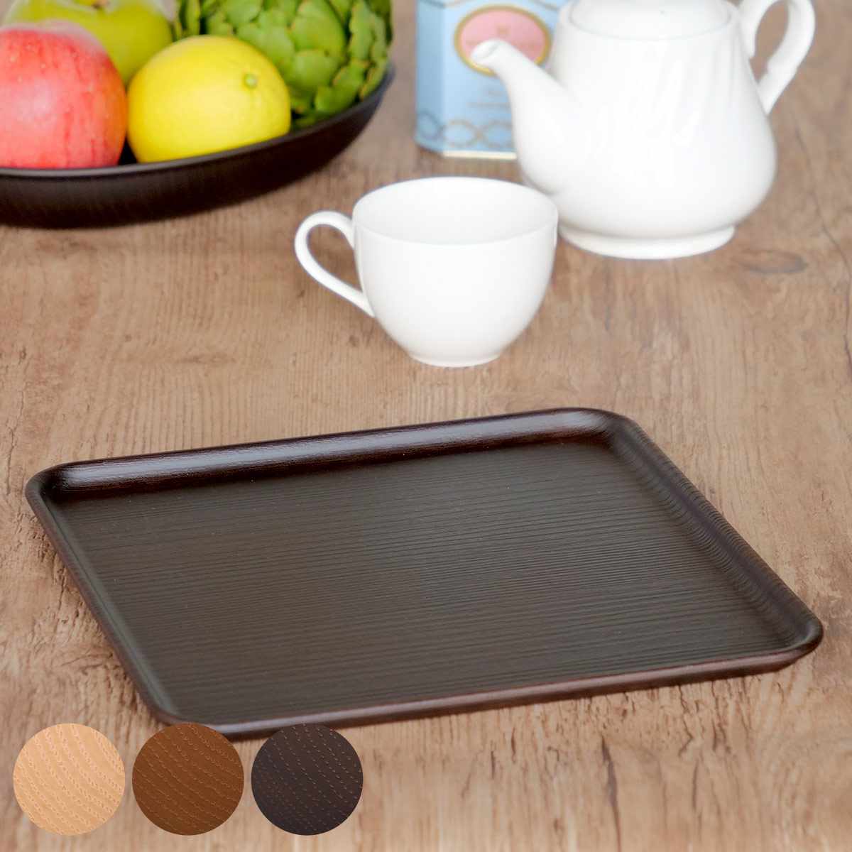 楽天市場】トレー 24cm 正角 Nhhome 木目調 プラスチック （ トレイ