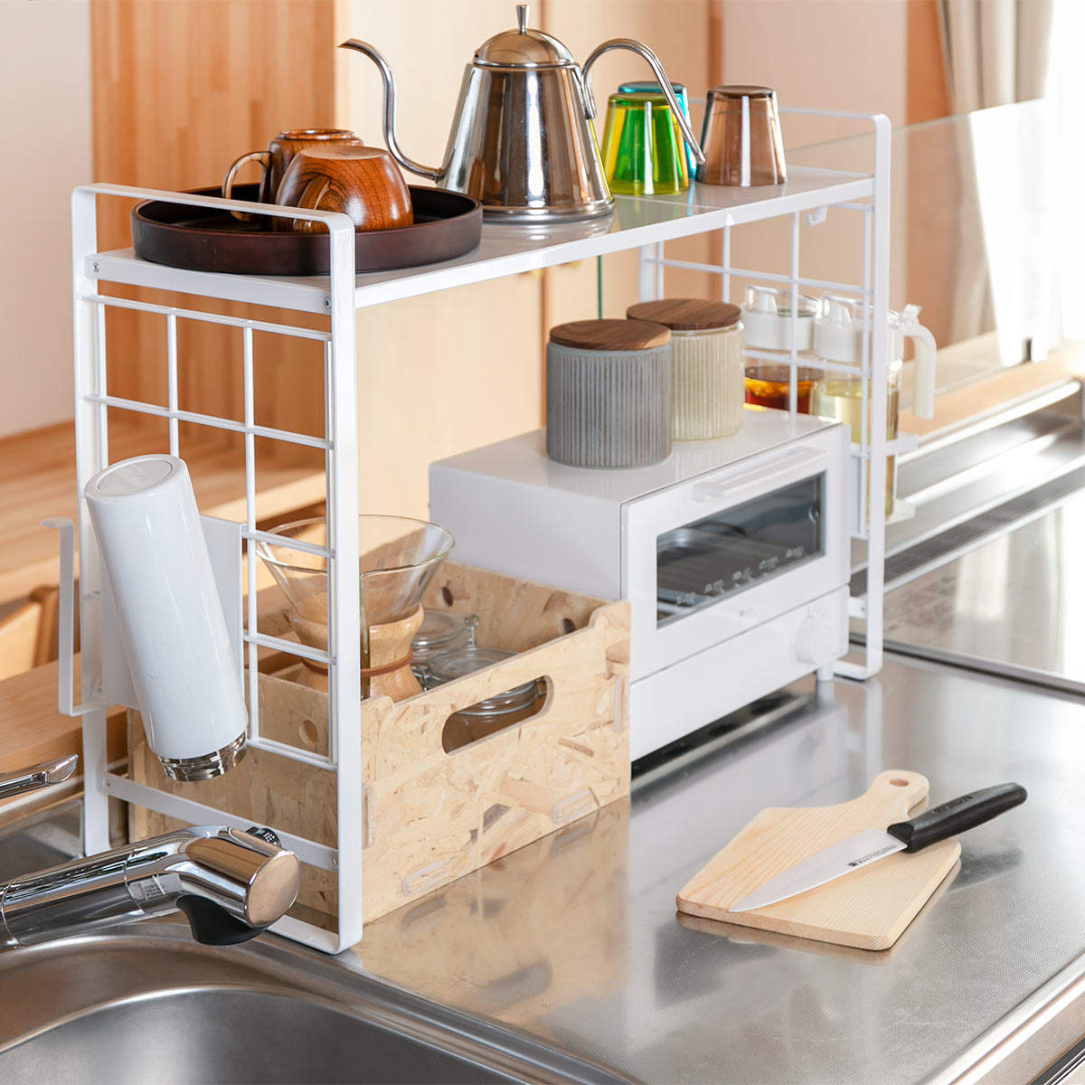 楽天市場】山崎実業 tower シンク上伸縮システムラック タワー