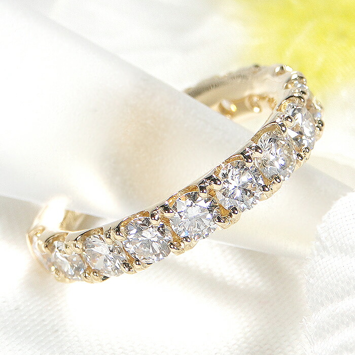 楽天市場】K18YG【2.00ct】ダイヤモンドハーフエタニティリング【送料