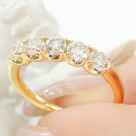 楽天市場】大粒ダイヤ K18YG エタニティリング【0.9ctUP】【送料無料