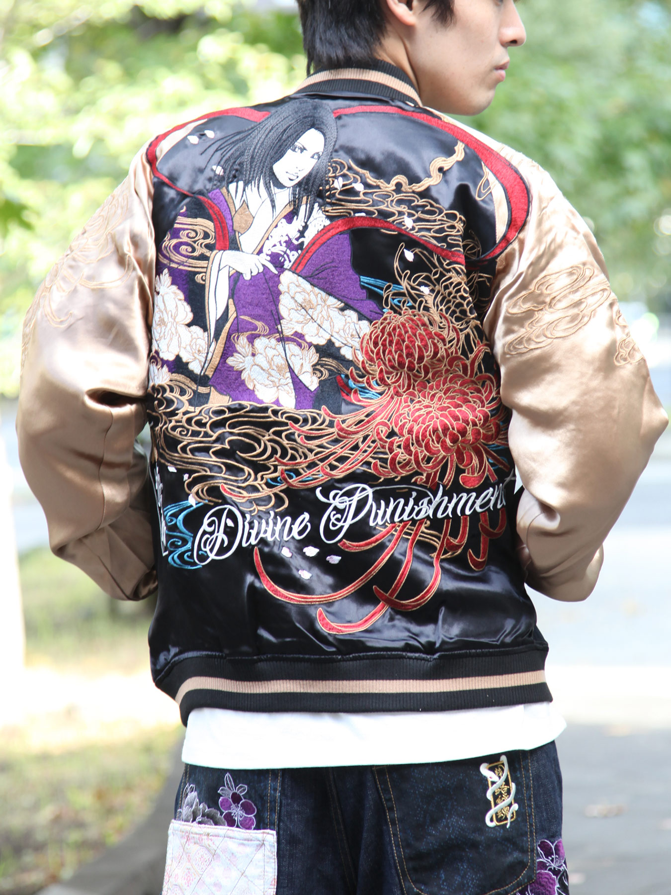 楽天市場】【抜刀娘】“葵：天女”総刺繍リバーシブルスカジャン ｜ 和柄