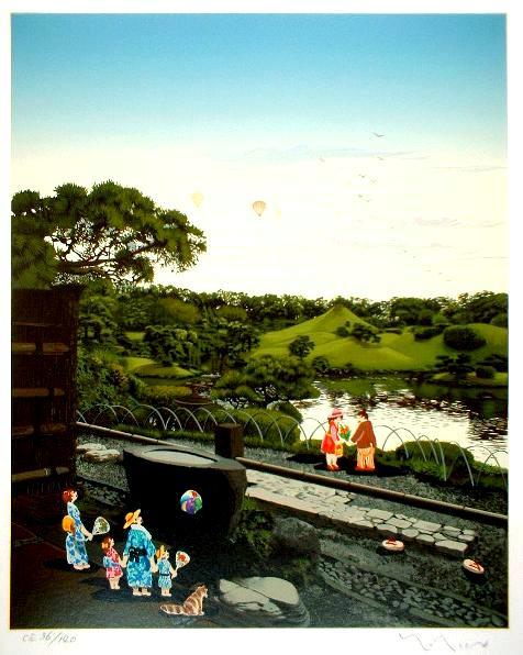 楽天市場】ヒロヤマガタ シルクスクリーン 1999 水前寺公園 日本の