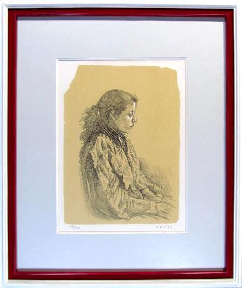 楽天市場】小磯良平 婦人像 リトグラフ 1980 : ギャラリーダッドアート