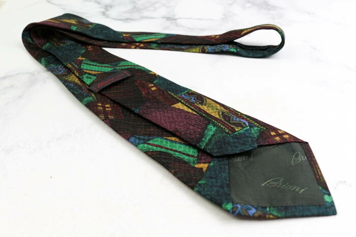 楽天市場】ブリオーニ ブランド ネクタイ 総柄 パネル柄 幾何学模様