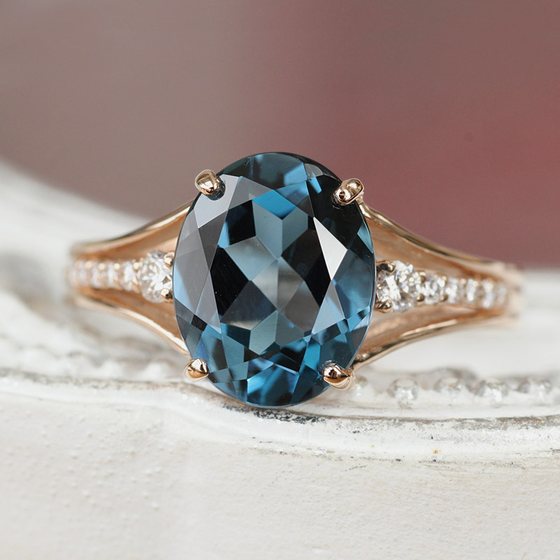 楽天市場】K18 ピンクゴールド ロンドンブルートパーズ リング K18 18K