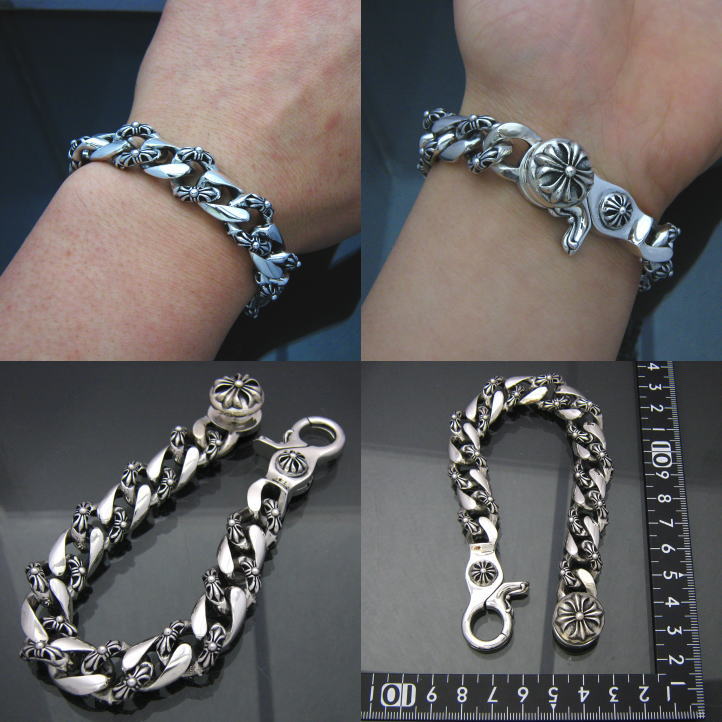 楽天市場】超重厚！ファンシーチェーンブレスレット 【クロス×プレーン