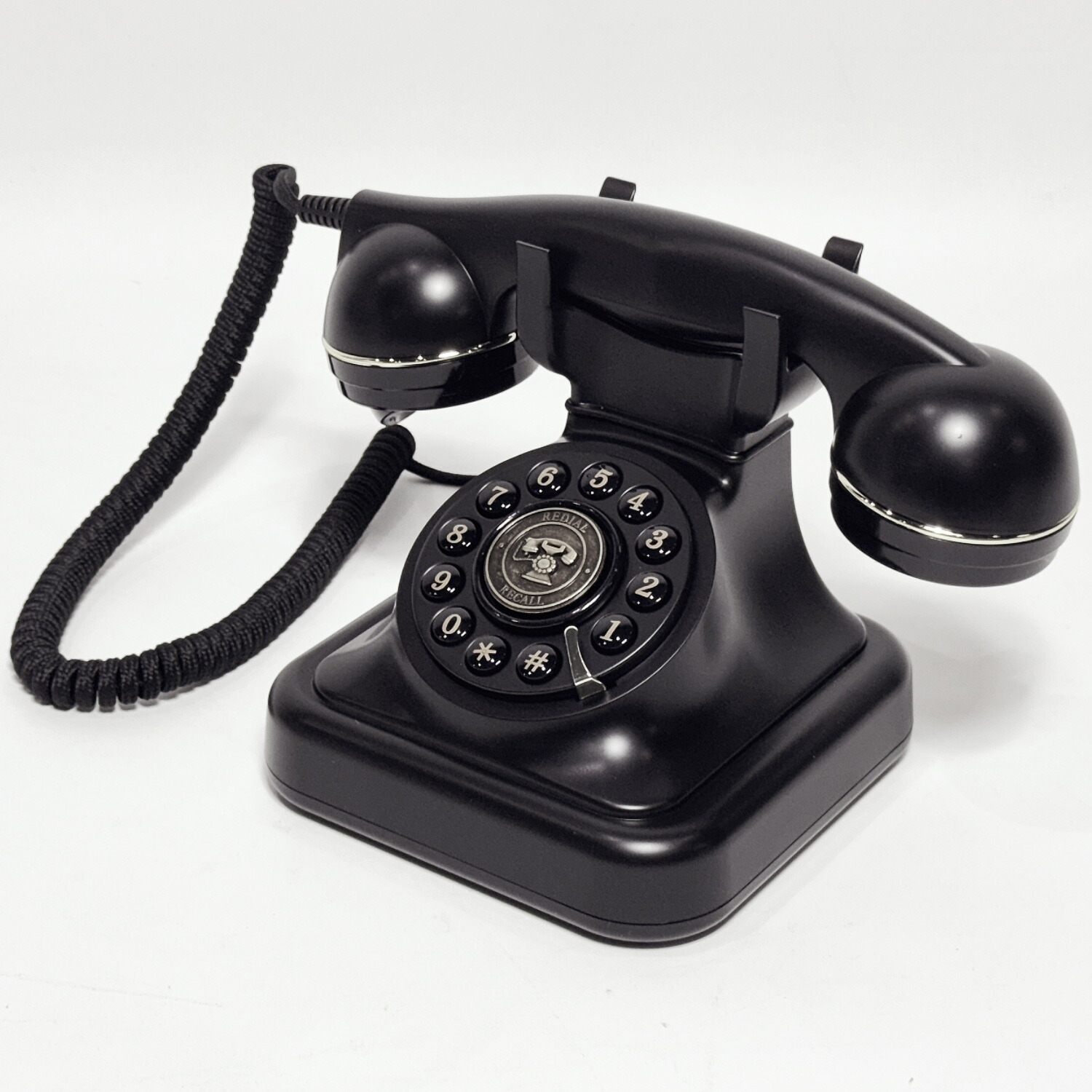楽天市場】電源不要 固定電話機【 アンティーク黒電話 】 プッシュホン