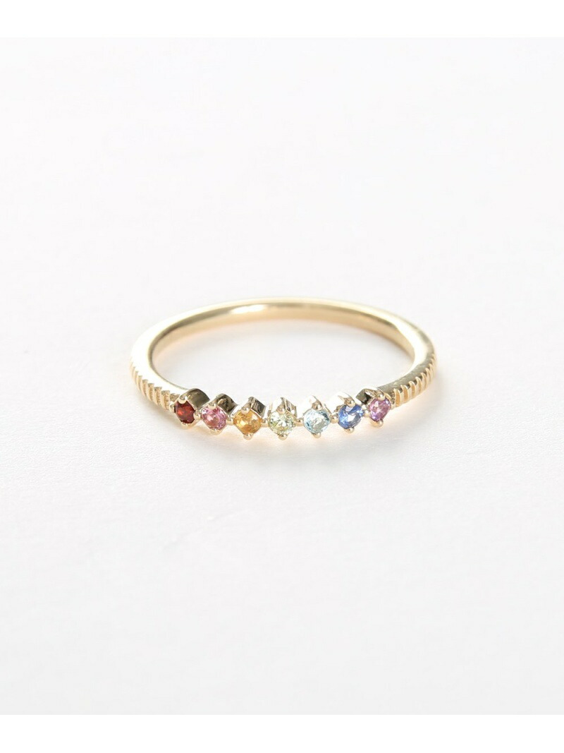 楽天市場】K10YGレインボーピンキーリング ete エテ アクセサリー