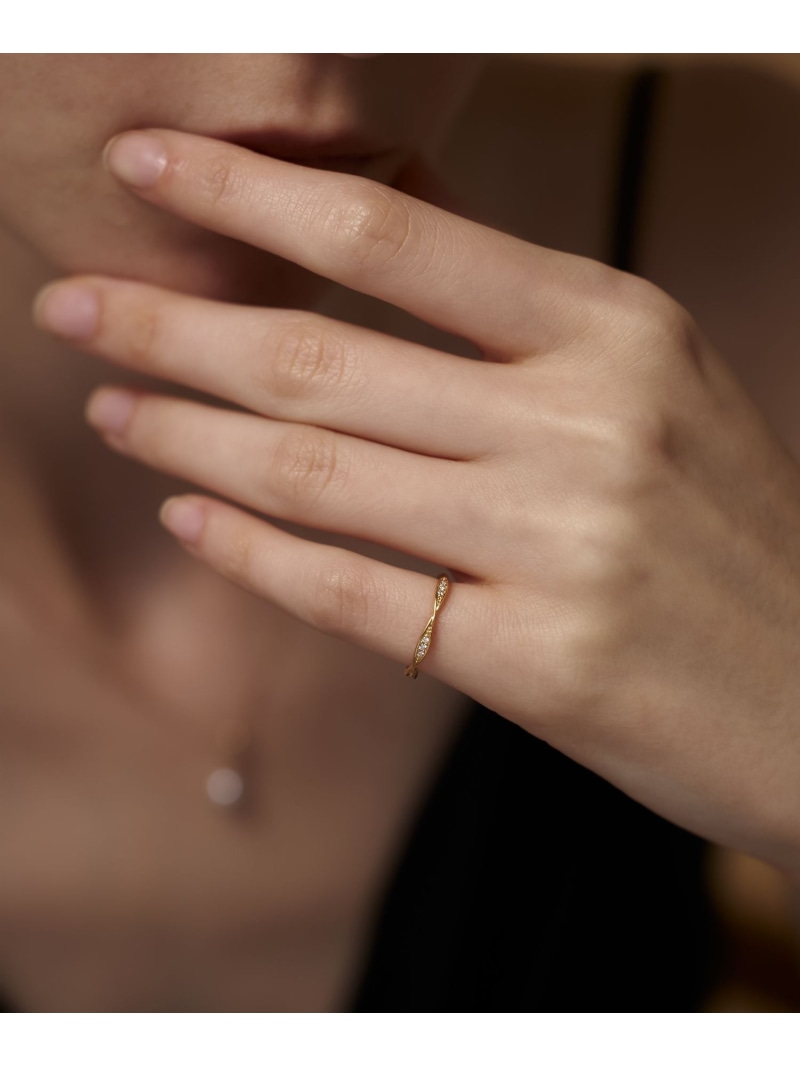 楽天市場】[プレイリング] K18YG ダイヤモンド ピンキーリング ete