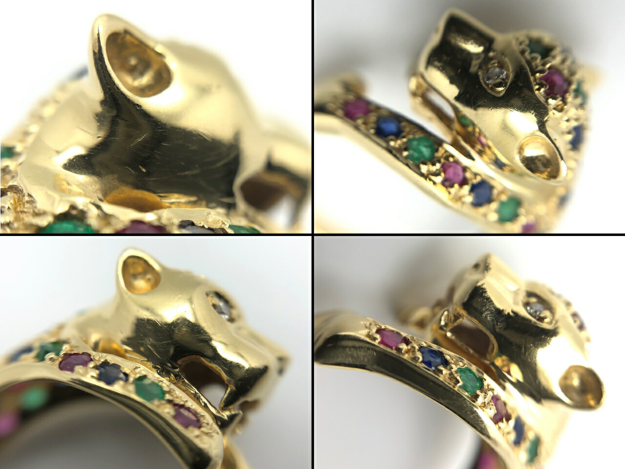 楽天市場】【中古】K18 ヒョウ 豹 パンサー リング 指輪 ルビー