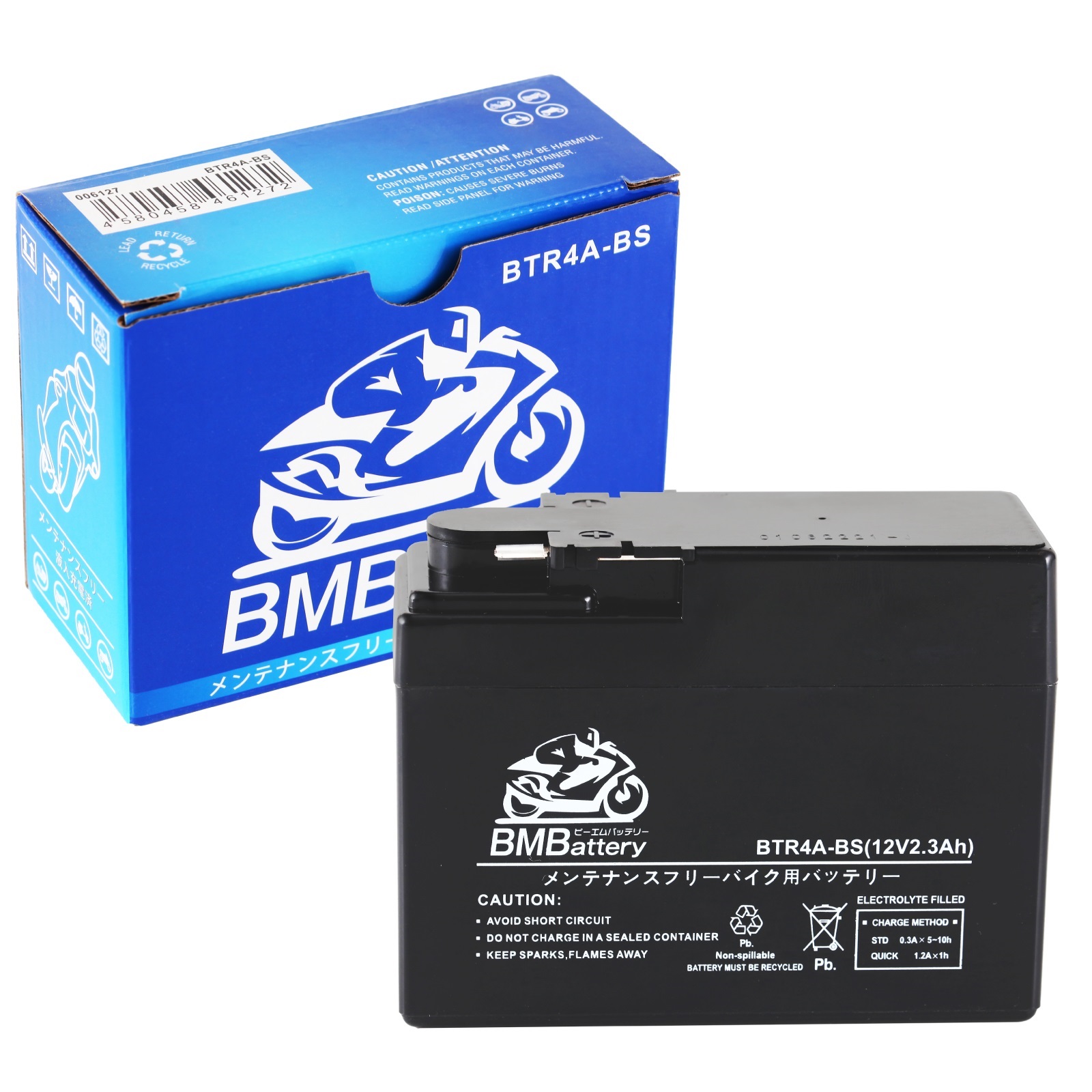楽天市場】バイク バッテリーBTR4A-BS BM Battery YTR4A-BS 互換 原付