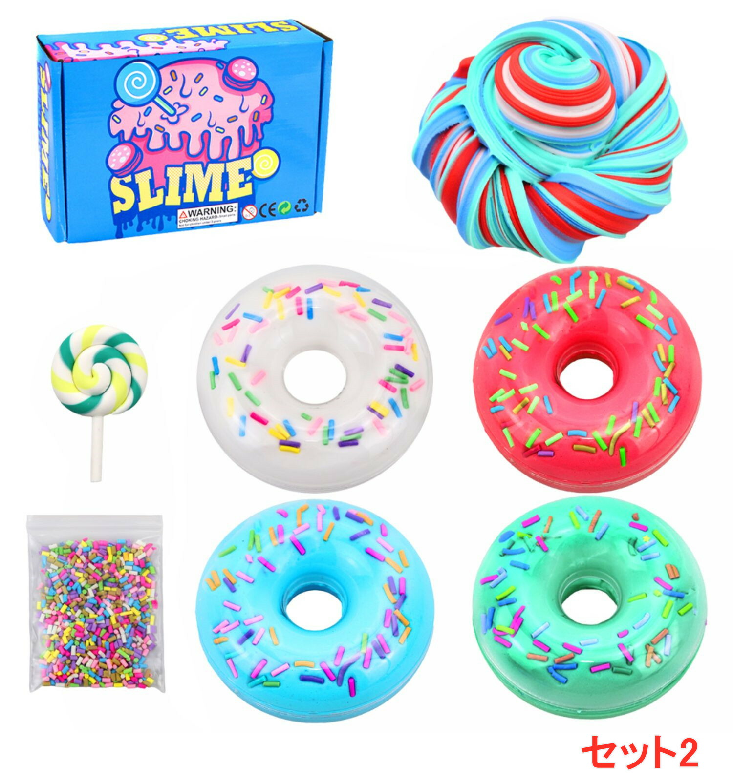 楽天市場】スライム粘土 セット msyx-76 スクイーズ フリースライム