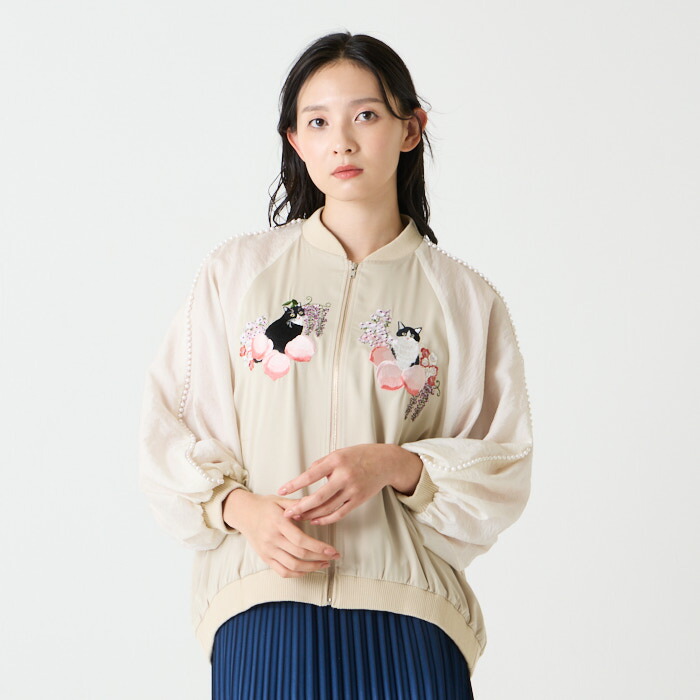 楽天市場】【ポイント2倍】【セール40%オフ】桃源郷 猫刺繍スカジャン
