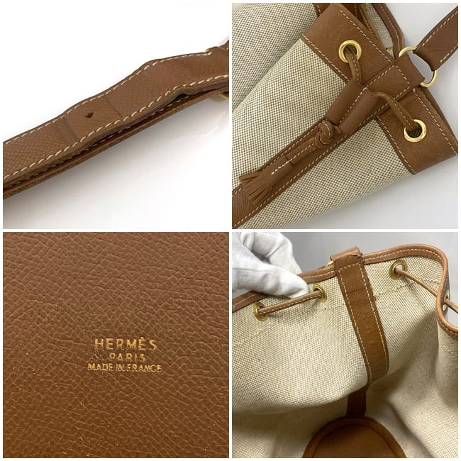 楽天市場】【送料無料】 エルメス 巾着 ショルダーバッグ ナチュラル