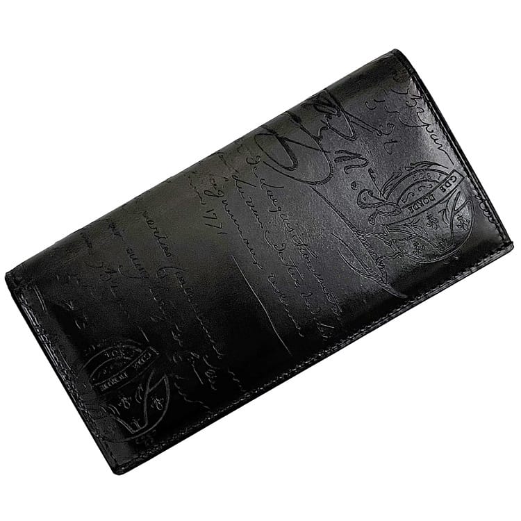 楽天市場】【送料無料】 ベルルッティ 二つ折り 長財布 ブラック