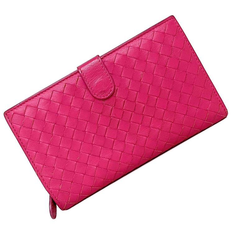 楽天市場】ボッテガヴェネタ 二つ折り 財布 ピンク イントレチャート