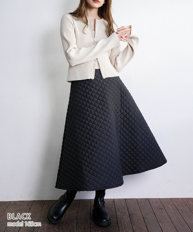 楽天市場】キルティング スカート【4658円クーポン利用で】フレア
