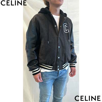 楽天市場】CELINE セリーヌ ジャケット スタジャン デニム レザー 前後