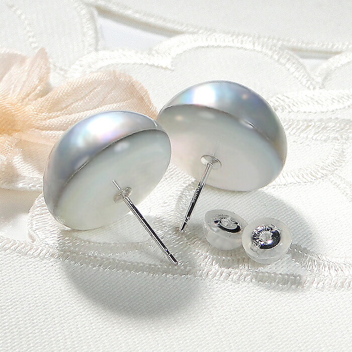 楽天市場】K14WG 一粒 マベパール ピアス 【14.0mm】【送料無料】【代