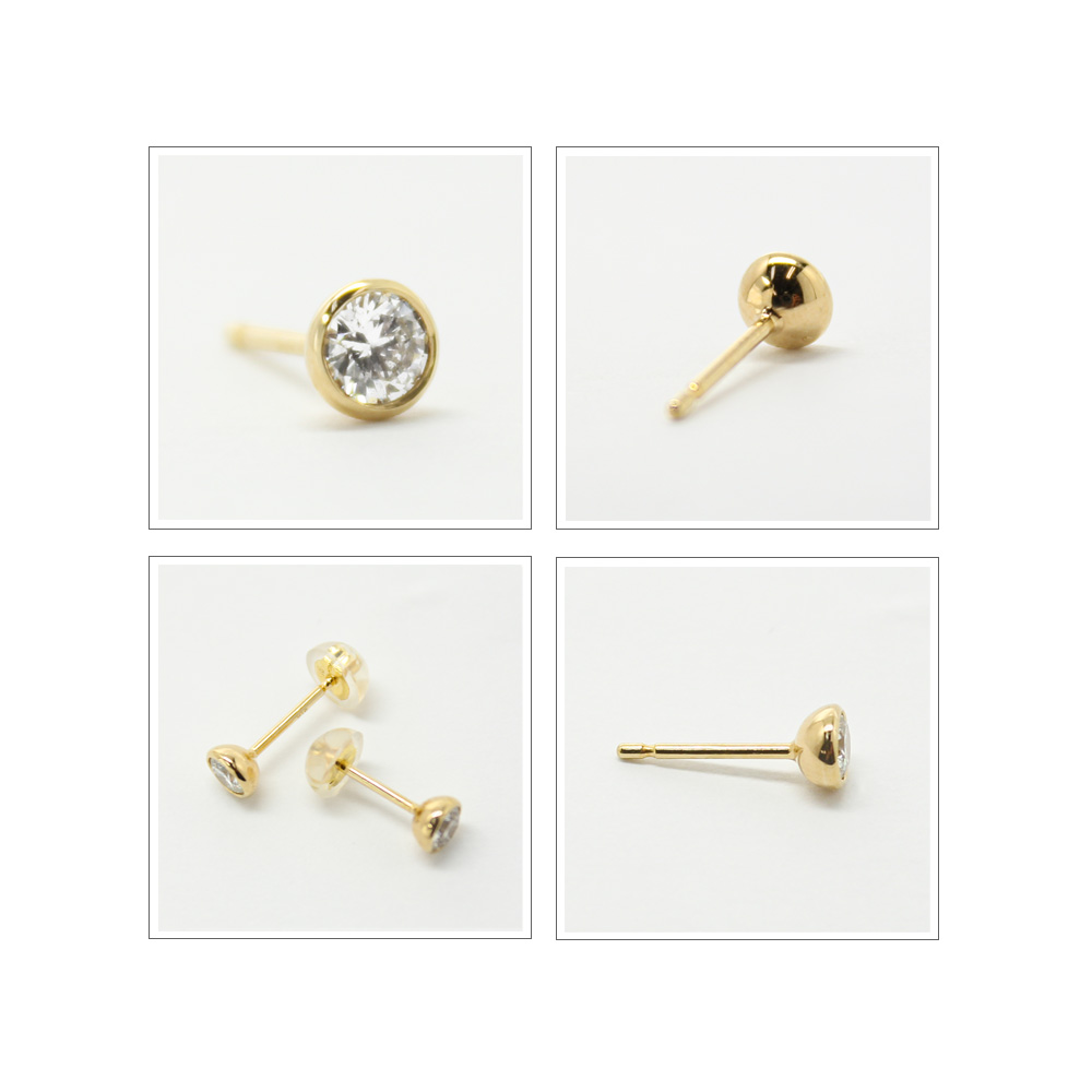 楽天市場】ピアス K18 ピンクゴールド ダイヤモンドピアス 0.2ct×0.2ct