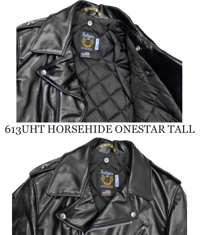 楽天市場】SCHOTT 613UHT HORSEHIDE ONESTAR TALL 7825950018 ホース