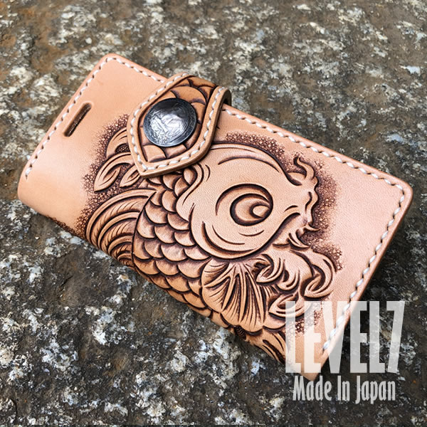 楽天市場】iPhone各種対応 手帳型ケース 本革/レザー 鯉 レザー