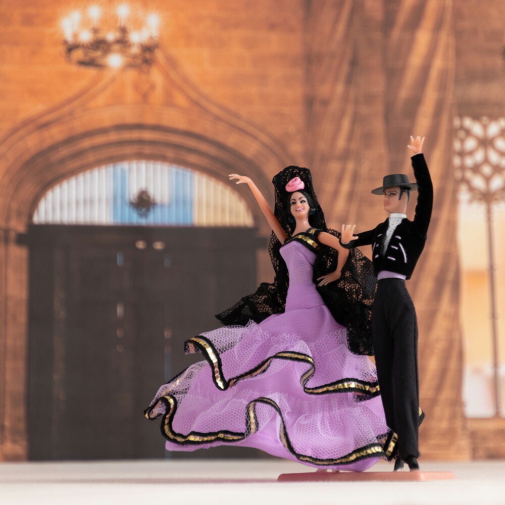 フラメンコ衣装 豪華 水玉 CANELA PURA ロングドレス スペイン