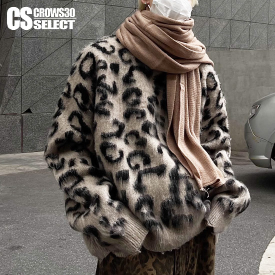 楽天市場】モード系 セーター メンズ 総柄 ロンT メンズ ヒョウ柄