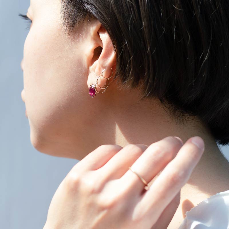 楽天市場】ウォーターメロン トルマリン ピアス / 14KGF ゴールド