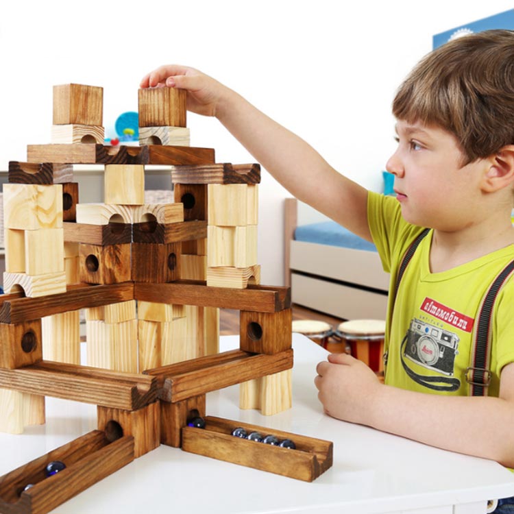 楽天市場】 男の子 木製 知育玩具 80PCS おもちゃ ブロック パズル