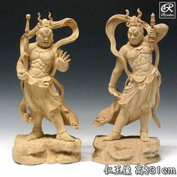 楽天市場】木彫り 仏像 仁王像（金剛力士像） 高さ31cm 楠製 [Ryusho