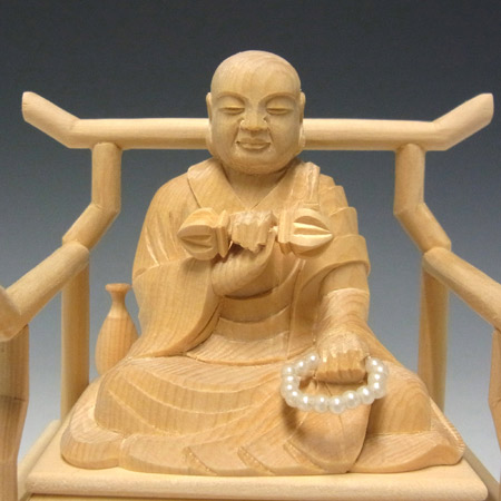 楽天市場】木彫り 仏像 弘法大師 空海 坐像 高さ16cm 桧製 [Ryusho