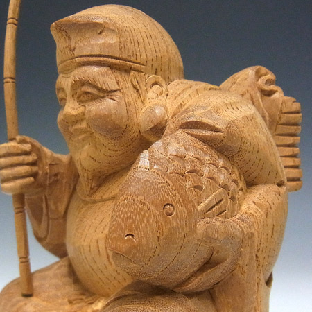 楽天市場】国産欅 恵比寿大黒 高さ16cm 木彫り 七福神 縁起物 置物