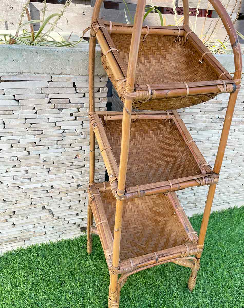 楽天市場】【ポイントUP アジアン バリ】 ラタン 3段 シェルフ かご