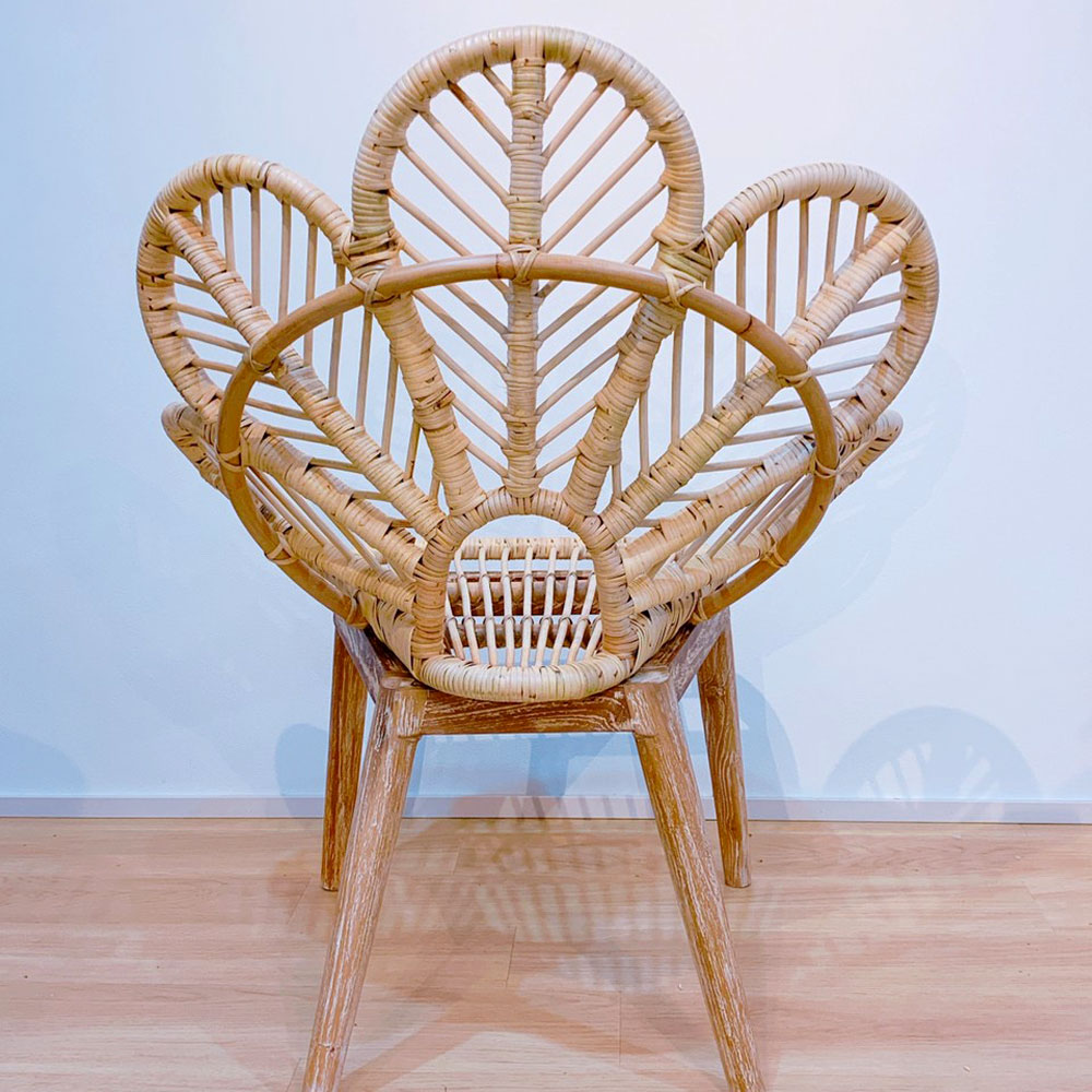 楽天市場】ラタン×チーク無垢材フラワーチェア チェア おしゃれ 北欧