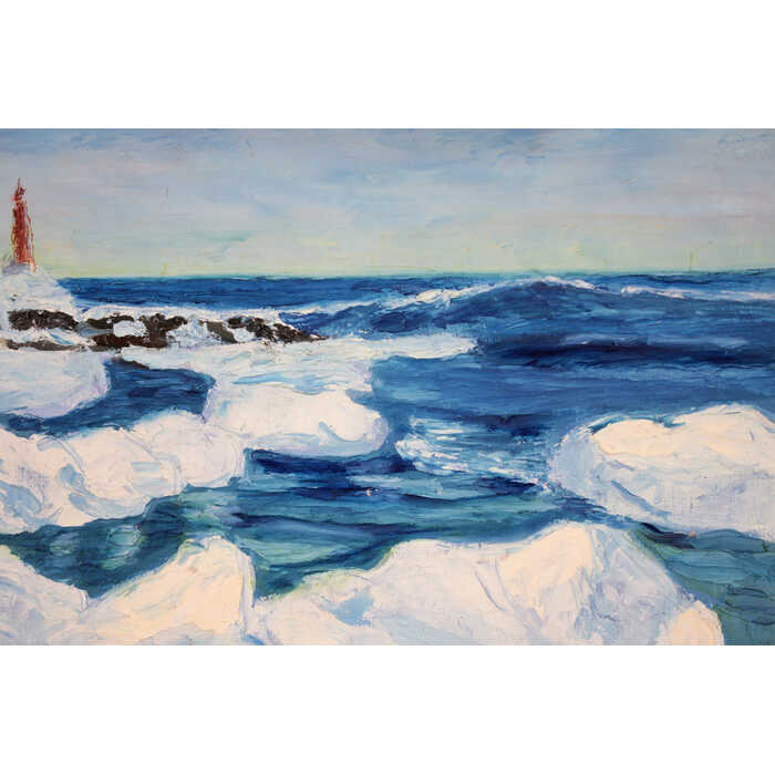 油絵 海 冬 画家 アンドリュース 油絵 海 冬 画家アンドリュース 美術