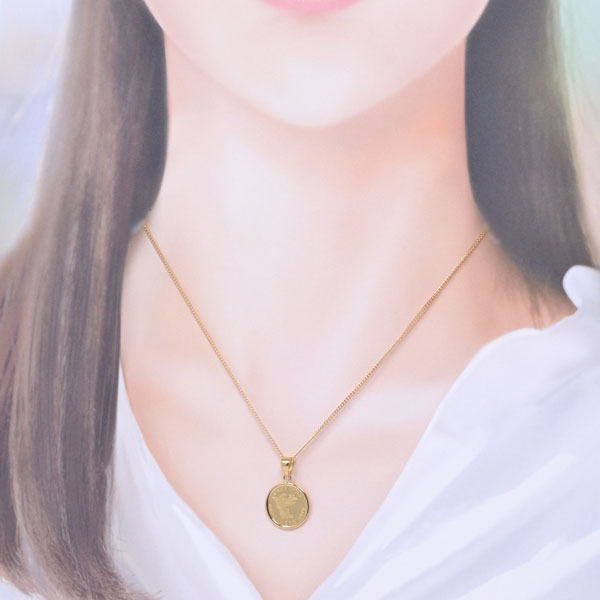 楽天市場】コイン ペンダント トップ 純金 24金 K24 枠 18金 K18 天使