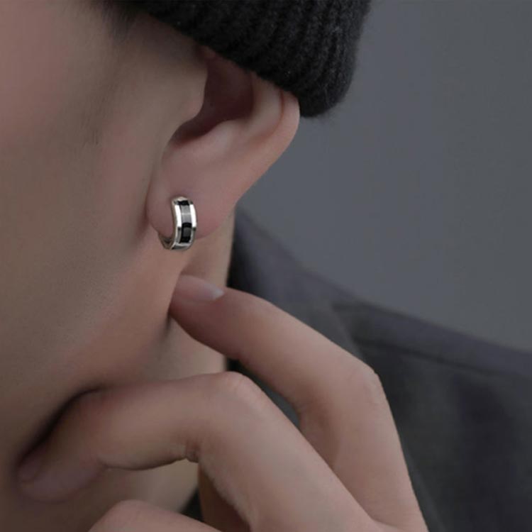 楽天市場】 アクセサリー フープピアス 片耳 メンズ ピアスリング 金属