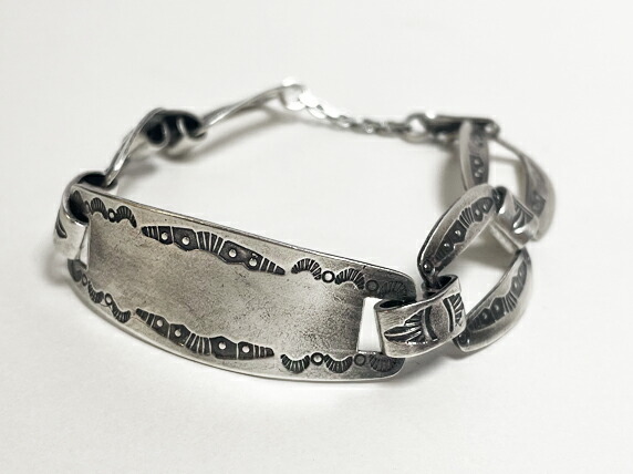 楽天市場】シルバーリンクチェーンブレスレット/スタンプワーク