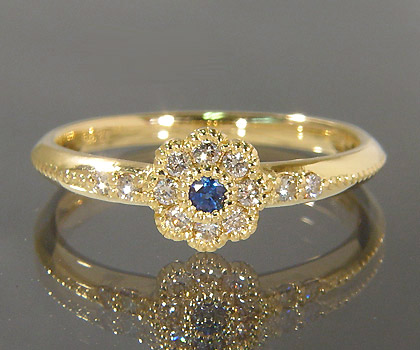 楽天市場】K18 ブルーサファイア ダイヤモンド リング 「giorgina