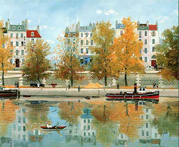 大判リトグラフ 7月14日のパレード ミシェル・ドラクロア 版上サイン有