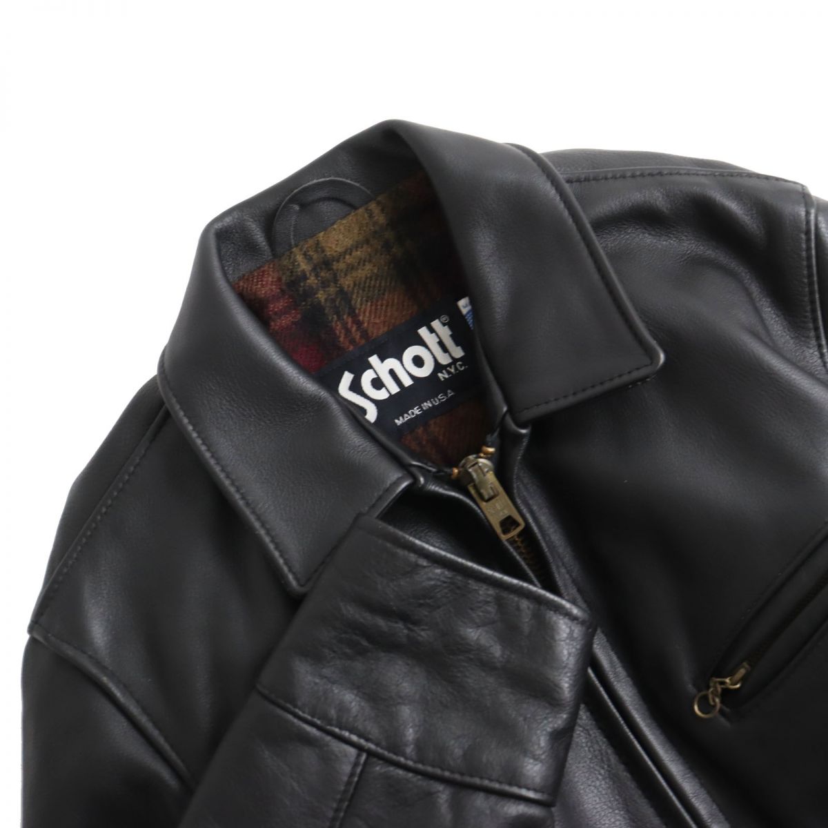 楽天市場】美品○Schott ショット 681 裏地チェック柄 ブランケット