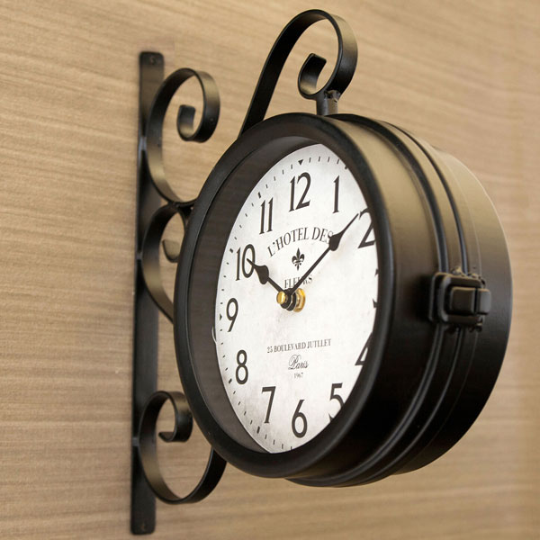 楽天市場】壁掛け時計 おしゃれ 両面時計 北欧 アンティーク風