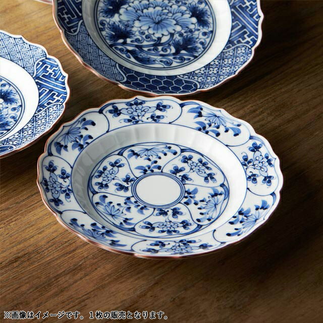 楽天市場】【3/1限定 P5倍】桔梗型リム取皿 割草花紋様 16cm 波佐見焼
