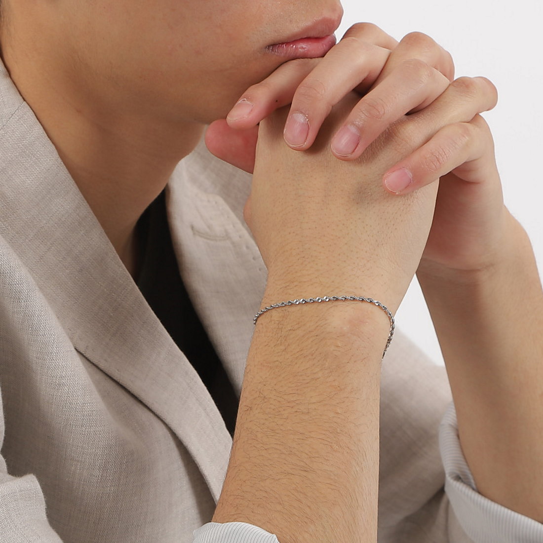 楽天市場】ブレスレット プラチナ パイプロープ チェーン 幅2mm 18cm