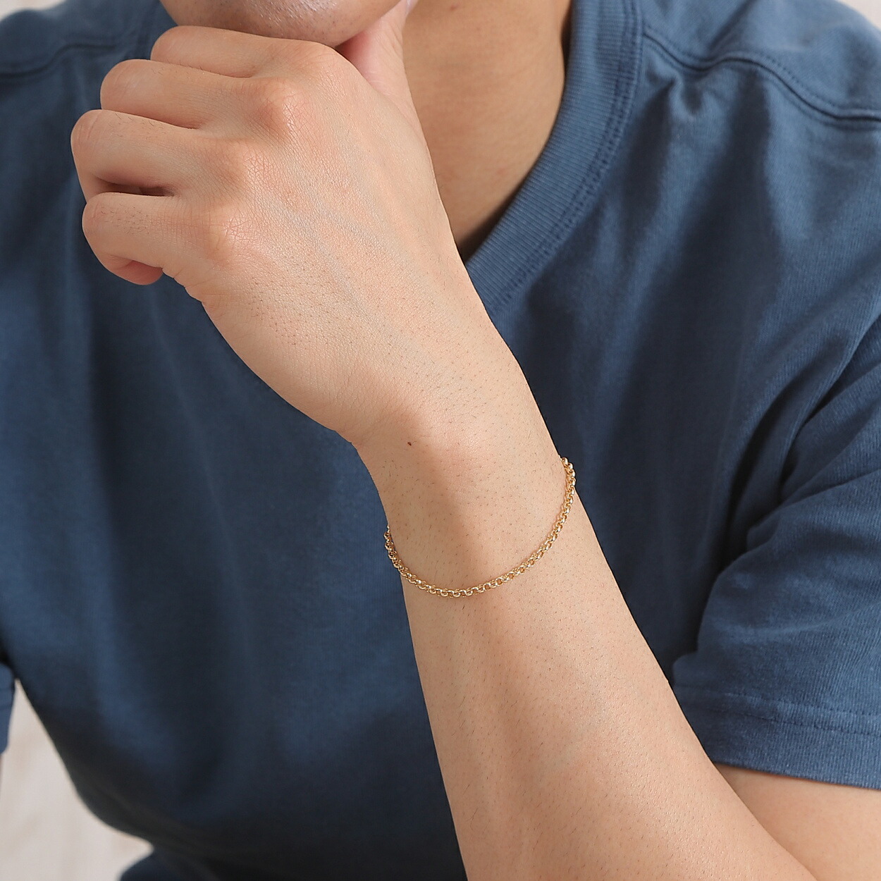 楽天市場】18金 ブレスレット ロロチェーン 18cm 幅2.6mm 中空 k18 18k