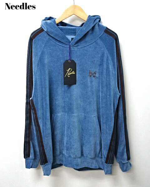 楽天市場】M【Needles Velour Popover Track Hoody Blue Grey MR292