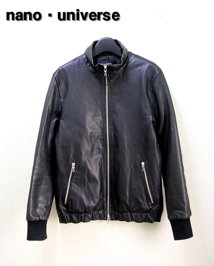 楽天市場】S【nano・universe GOAT SKIN LEATHER JACKET NUC23LO250GL