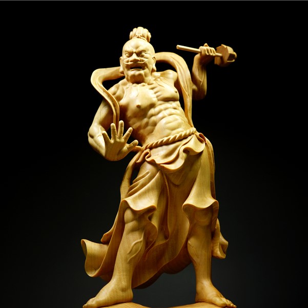 楽天市場】一刀彫 総柘植材（ツゲ）細工 迫力 仁王（におう）高彫 鎮宅